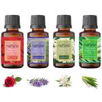 Nature Clouds Rose Rosemary Jasmine Lemongrass Essential Oil Set, 10 Ml Each (Pack Of 4)