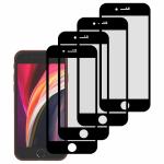 Kite Digital iPhone SE (2020) Matte Finish (Black) Tempered Glass Screen Protector with Edge to Edge Coverage - Easy Installation Kit (Pack of 4)