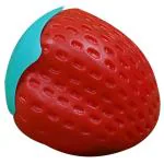 Konfiz Multicolor Plastic Strawberry Shapped Container, 125 Ml (Pack Of 12)