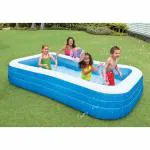 KidsZeeNie Inflatable Big Blue Rectangular Swim Centre Kids Swimming Pool| Swimming Baby Play Pool for Home,Balcony,Garden,Farmhouse| Baby Bath Water Tub for Kids|Portable Indoor & Outdoor Bath Tub