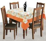 Airwill Orange Floral Cotton 4 Seater Table Cloth