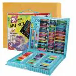 TONY STARK Professional Color Pencil Child Drawing Set, Painting Set Colored Pencils for Children Art Supplies for Kids , Art Set for Drawing Painting and More with Portable Art Box, Sketch Pen, Coloring Best Gift for Kids (Drawing set 150Pcs , Blue)