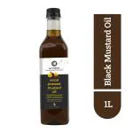 Anveshan Wood Pressed Black Mustard Oil - 1 Litre | Plastic Bottle | Kolhu/ Kacchi Ghani/ Chekku | Natural | Chemical-Free | Cold Pressed Mustard Oil for Cooking