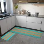 CWK Aqua Gold Microfiber Kitchen Floor Mat & Runner Set of 2 (40 x 60 & 40 x 120 cm)(RNR-CMB-7)