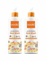 Vooki Nature Powered Natural Dish Wash Gel, No Preservatives, No Synthetic Colors - 500 ml (Pack of 2)