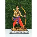 LETS CATCH UPP Marble Dust Lord Shri Rama with Dhanush Idol Statue | Ram Lala Murti | Ram Ji Showpiece for Home Decor, Pooja Mandir, Vastu FengShui | 9 x 13 Inch
