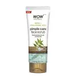 WOW Skin Science Neem & Hyaluronic Acid Pimple Care Face Scrub | Anti-Bacterial | Unclogs Pores | Removes Impurities | Improves Skin Elasticity | Hydrates Skin