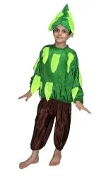Kaku Fancy Dresses Nature Theme Tree Costume -Green & Brown, 5-6 Years, For Boys & Girls