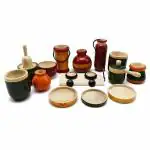 Channapatna Toys Traditional Wooden Cooking/Kitchen toy play set for kids, girls & boys (2 Years+) - multicolor - 16 Pieces Toy Set - Pretend & Play Toys | Wooden Kitchen Set Toys