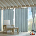 HIPPO - HDPE 95% Sun Blockage Outdoor Balcony Curtain Complete UV Protection Excellent Light Filtering Heat Protection Curtains With Loops Country-Blue