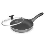 Milton Aluminium Grey Black Pearl Induction Fry Pan With Glass Lid - 2.5 L
