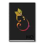 Navneet HQ| Hard Cover Ganesha Notebook Design 1| Wiro / Spiral Bound| Single Line| A6 Size - 14.8 cm x 10.5 cm| 192 Pages| Pack of 2