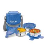 MILTON Chic 3 Stainless Steel Tiffin Box with Jackets, (3 Containers), Blue