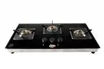 Hornbills Premium PNG Hob Design Stainless Steel Square Pan Support Automatic 3 Burner Gas Stove