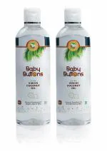 BabyButtons Extra Virgin Coconut Oil For Baby Hair Skin Massage, Cold Processed From Pure Coconut Milk (200ml+200ml)
