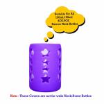 The Little Lookers Baby Feeding Bottle Silicone Warmer Cover/Sleeve Holder/Insulated Protection for Newborns/Infants/Babies (Pack of 1) (Purple, 120 ML)