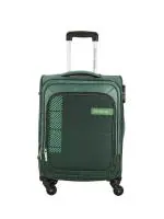 American Tourister Trolley Bag for Travel | Apolo Spinner 58.5 Cms Polyester Softsided Small Cabin Luggage Bag | Suitcase for Travel | Trolley Bag for Travelling, Green