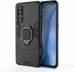Lenient Oppo Reno 3 Pro Black Plastic and Rubber Shock Proof Back Cover