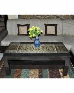 Lal Haveli Blue Silk Abstract Table Runner