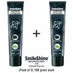 SmiloShine Teeth Whitening Toothpaste with Activated Charcoal Pack of 2