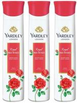 Yardley London Red Rose Deodorant Spray - For Women (450 ml, Pack of 3)