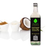 Village-Organica Cold Pressed Extra Virgin Coconut Oil | Virgin Coconut Oil | Pure, Unadulterated & Chemical Free | Ideal for Cooking, Hair & Skin Care | 500ml | Glass bottle |