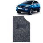 Kingsway Noodle Grass PVC Mats, 12mm Thickness, Car Floor Foot Mats Universal Use for Tata Nexon, Model Year : 2017 - 2019, Complete Set of 5 Piece - Black-Grey