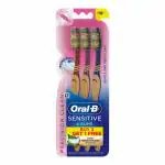 Oral B Green Sensitive And Gums Precision Clean 3 In 1 Herbs Infused Bristles Toothbrush For Adult - Pack Of 4