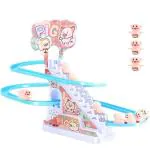 THE RED BABY Pig Slide Toy Set, Funny Automatic Stair-Climbing Pig Cartoon Race Track Set Little Lovely Pig Slide Toy Escalator Toy with Lights and Music_3 Pig Included (Pig Slide)