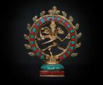 RITUALISTIC Metals and Handicrafts Stylish Colored Natraj Brass Figurine/Metal Idols