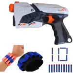 Super Shot Soft Blaster Dart Bullet Toy Gun & 10 Soft Foam Darts with 1 Hand Strap for Darts