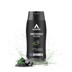 Man-Up Refresh Clean Active Charcoal Shower Gel | For Deep Pore Cleaning | 3 IN 1 Body Wash for Body, Face & Hair | Removes Dirt & Impurities | Acne Control |Dark Spot Reduction | Oil Control | Anti-Pollution Shower Gel for Men - 200ml