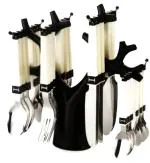 Denique Stainless Steel Spoon Cutlery Set, 24-Pieces Spoon Set with Tree Stand for Dining Table