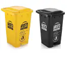Aristo Plastic Pedal Garbage Waste Dustbin 45 LTR (Yellow + Black ) Combo