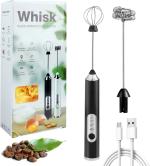 Fredene 100 kW Plastic 2 in 1 Electric Handheld Wireless Blender with Detachable Whisker Shaft, Black