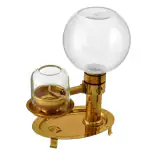 Sabar Glascraft Oil Model Akhand Diya for Pooja | Brass Oil lamp with Glass Cover | Akhand Deepak for Spiritual use | Not for Ghee | (250 mL)