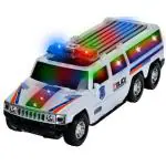KTRS ENTERPRISE Police JeepToy , Automatic 360 Degree Rotating Speed Car Light Musical Univeral Wheel Police Car for Kids Boys, PC Police car with 3D Flash Light Police Car Toy - Battery Operated Police Hummer Car