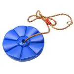 REZNOR Plastic Monkey Disc Hanging Tree Rope Swing Round Seat for Kids, Blue