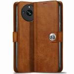 Fastship Realme Narzo 60 Pro 5G Flip Cover | Full Body Protection | Wallet Button Magnetic Closure Book Cover Leather Flip Case for Realme Narzo 60 Pro 5G - Executive Brown