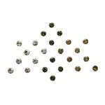 Comet Busters Green, Golden And Silver Bindi For Women