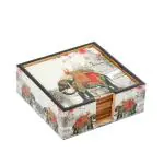 DULI Set of 6 MDF Wood Square Coaster Set for Table accessories 10x10cm (White Elephant)