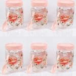 VRISTO Plastic Storage Jars Lid Decorative Multipurpose Containers for Kitchen, Spices, Dry Snacks, and Food Storage | Pink | Size-500ml | Set of 6