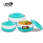 Blueberry's Pack of 3 600ml| 1200ml| 2000ml Casserole Insulated Serving Set (Wave3Green)