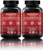 Naturewell Probiotic Supplement 30 Billion Cfu With 16 Strains And Prebiotics Capsules, 60 Capsules Each (Pack Of 2)