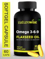 NatureWise Omega 369 VEG Omega Flax Seed Oil Capsules (1250mg) Softgel Capsules