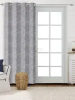 Saral Home Grey Cotton Blackout 1 Piece Long Door Curtains (4X9 Feet)