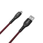 ODIO OCM05 Micro USB Nylon Braided 2.4 A 1 m Fast Charging & Sync Cable ( Red, Black)