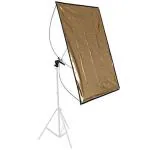 VTS Light Reflector Gold/Silver Flat Panel with 360 Degree Rotating Holding Bracket with Bag for Indoor-Outdoor Photo-Video Shooting Purpose(Tilting Head with Gear System)