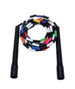 ANTINA Freestyle Long Handle Beaded Jump Rope 10 ft, 1 Inch Beaded Skipping Rope for Tricks (BLACK MULTICOLOUR)