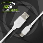 CEDO 1m Long Micro USB Data Cable for Mobile, Smartphone, Power Bank, Headphone, Earbuds | Fast Charging 3.1Amps (White)